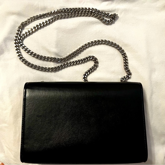 BNWT YSL Kate Monogram Small Heart-Studded Black Leather Crossbody Bag - Picture 3 of 7